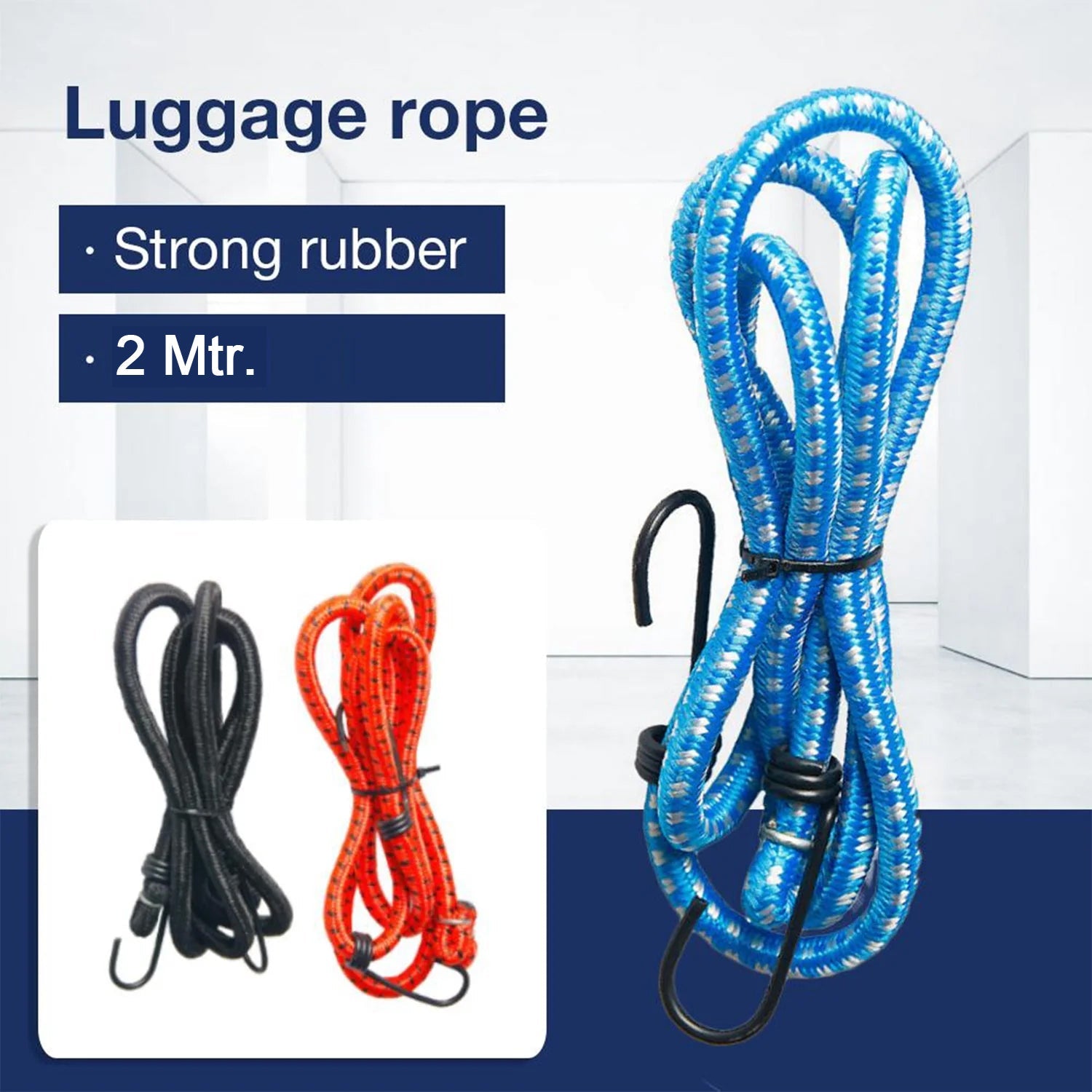 9100 Multipurpose Ultra Flexible Bungee Rope / Luggage Strap / Bungee Cord High Strength Elastic Bungee, Shock Cord Cables, Luggage Tying Rope with Hooks (2 Mtr) 9100 Multipurpose Ultra Flexible Bungee Rope / Luggage Strap / Bungee Cord High Strength Elastic Bungee, Shock Cord Cables, Luggage Tying Rope with Hooks (2 Mtr)